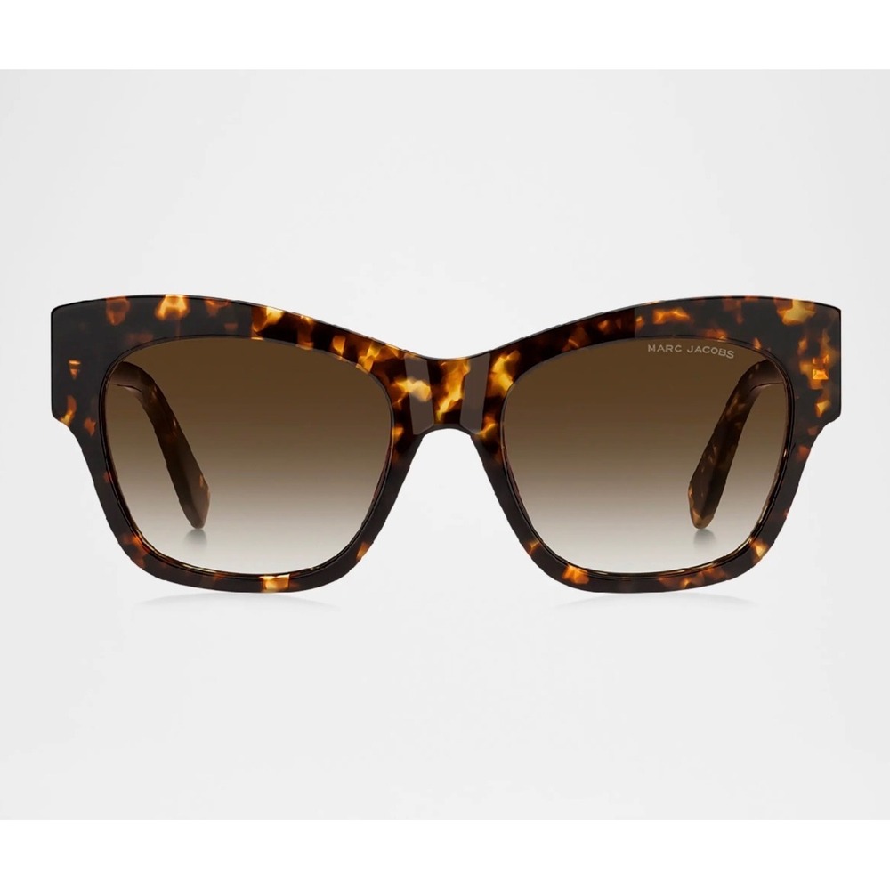 Marc Jacobs MARC 697/S Tortoise Square Cat Eye Sunglasses Havana Gold J Logo